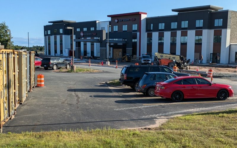 A new hotel under construction in Marquette.